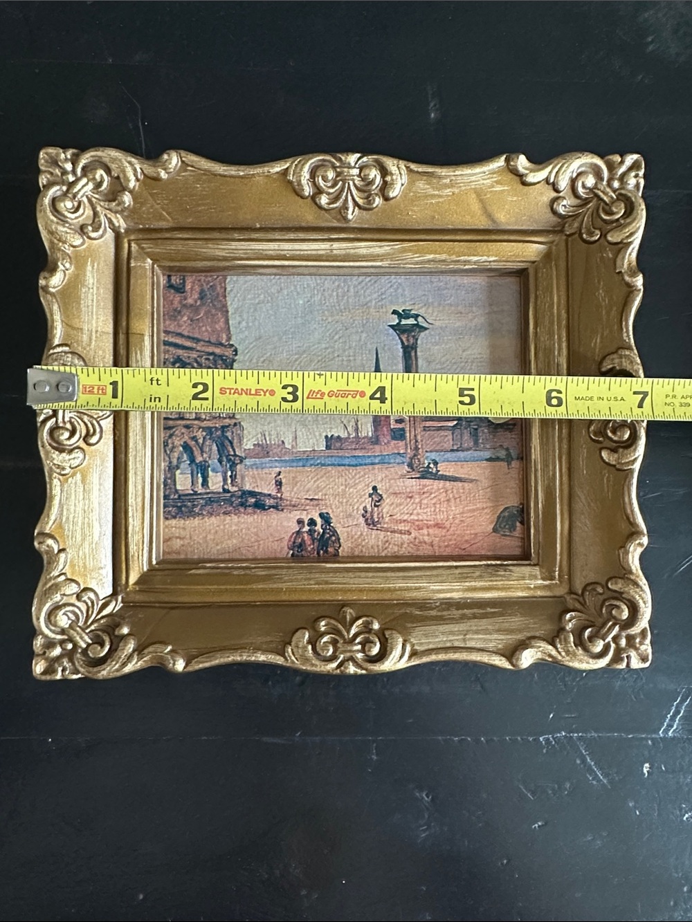 Ornate Gold Plastic Frame Piazzetta Venetian Style Miniature Painting - Picture 4 of 7